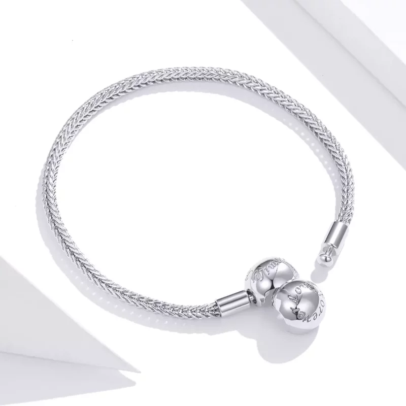 (imagen para) Pulsera estilo Pandora de plata con cadena de serpiente - SCB201 - Ver 4