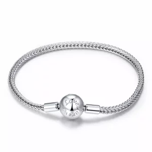 (imagen para) Pulsera estilo Pandora de plata con cadena de serpiente - SCB201