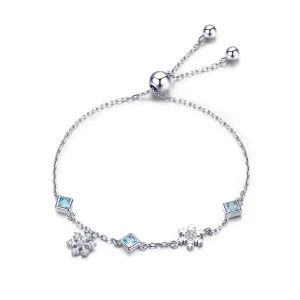 (imagen para) Pulsera estilo Pandora de plata con copo de nieve bailarín - BSB001