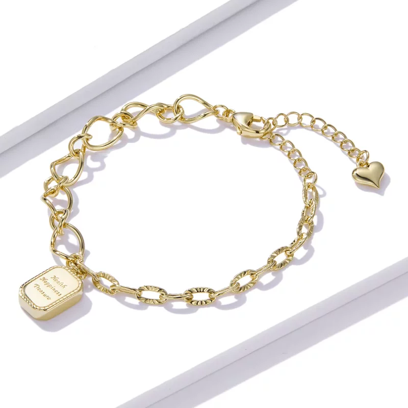 (imagen para) Pulsera estilo Pandora de Salud, Felicidad, Tesoro - BSB070 - Ver 2