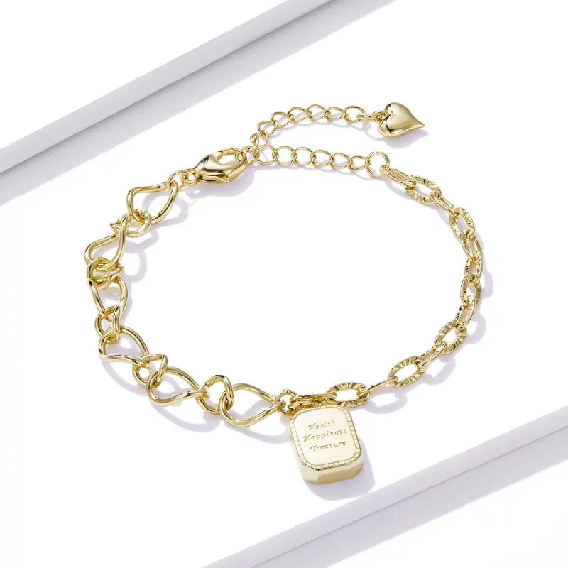 (imagen para) Pulsera estilo Pandora de Salud, Felicidad, Tesoro - BSB070 - Ver 3