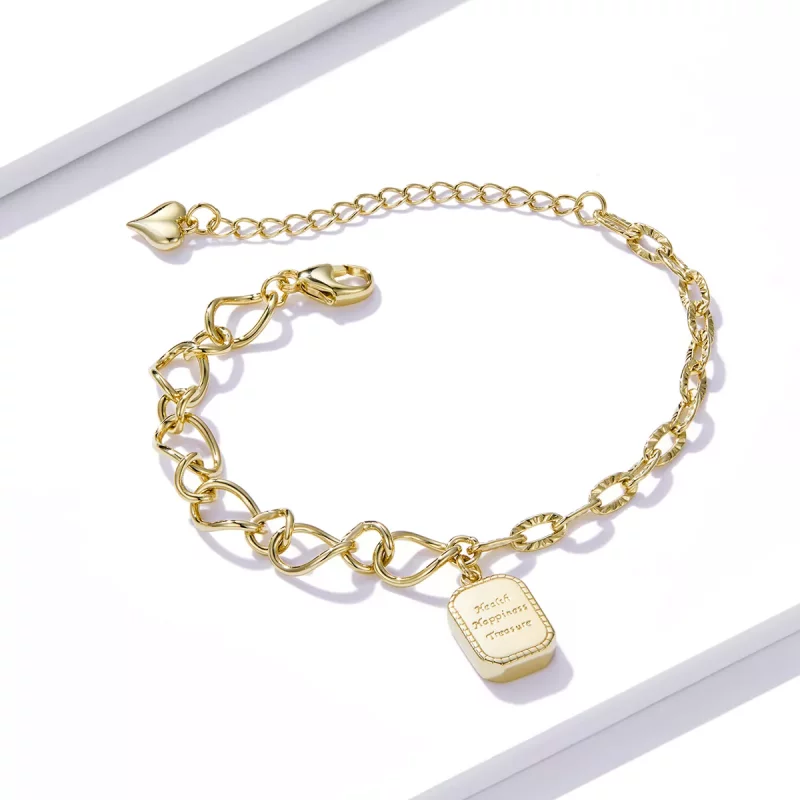 (imagen para) Pulsera estilo Pandora de Salud, Felicidad, Tesoro - BSB070 - Ver 4