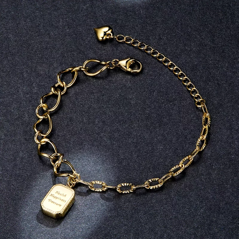 (imagen para) Pulsera estilo Pandora de Salud, Felicidad, Tesoro - BSB070 - Ver 5
