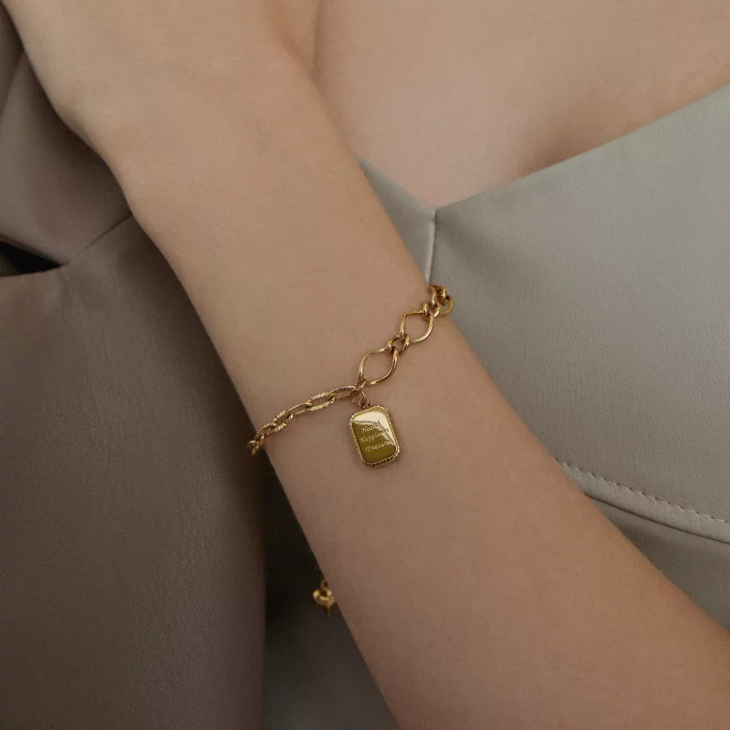 (imagen para) Pulsera estilo Pandora de Salud, Felicidad, Tesoro - BSB070 - Ver 8