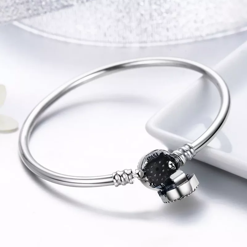 (imagen para) Pulsera estilo Pandora en plata con circonia cúbica y ojo protector - SCB012 - Ver 5