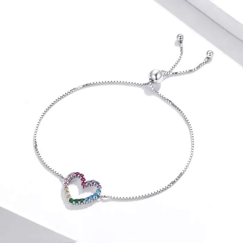 (imagen para) Pulsera estilo Pandora plateada Amor del Arcoíris - SCB216 - Ver 4