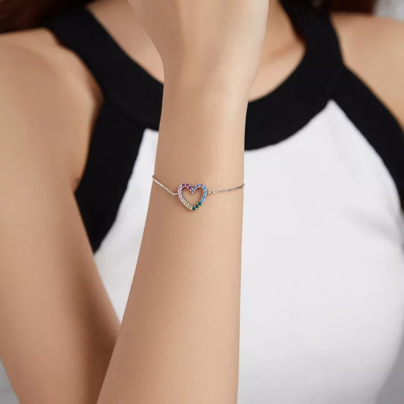 (imagen para) Pulsera estilo Pandora plateada Amor del Arcoíris - SCB216 - Ver 6