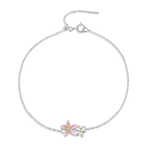 (imagen para) Pulsera hermosa estilo Pandora con flores de cerezo - SCB232