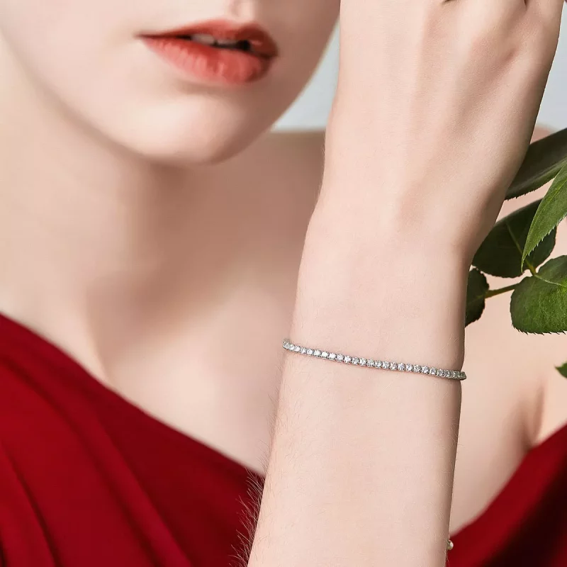 (imagen para) Pulsera plateada con estilo Pandora "Lovingly" - SCB029 - Ver 2
