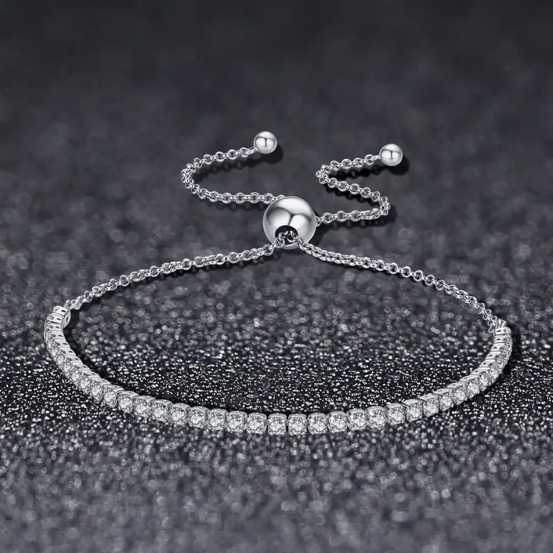(imagen para) Pulsera plateada con estilo Pandora "Lovingly" - SCB029 - Ver 3