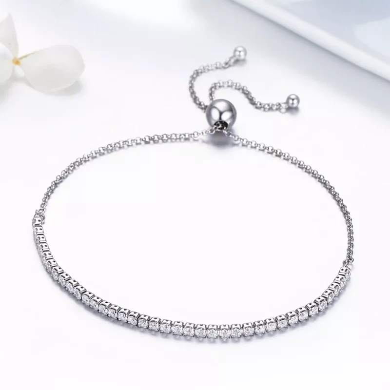 (imagen para) Pulsera plateada con estilo Pandora "Lovingly" - SCB029 - Ver 4