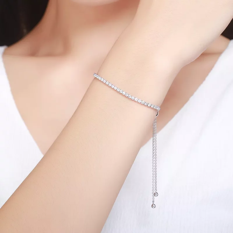 (imagen para) Pulsera plateada con estilo Pandora "Lovingly" - SCB029 - Ver 7