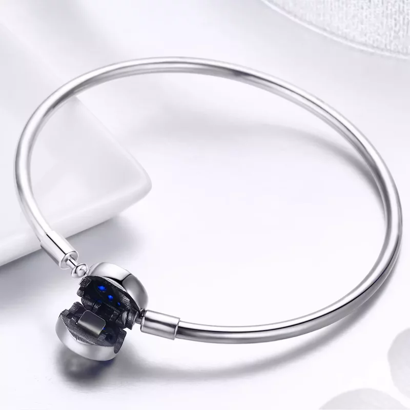 (imagen para) Pulsera rígida de plata estilo Pandora con cielo estrellado - SCB080 - Ver 3