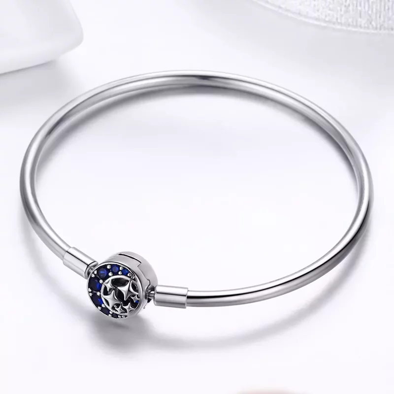 (imagen para) Pulsera rígida de plata estilo Pandora con cielo estrellado - SCB080 - Ver 5
