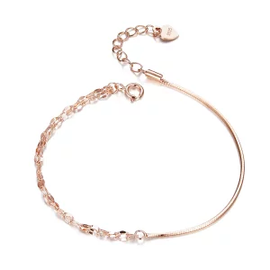 (imagen para) Brazalete Simple Line de Estilo Pandora en Oro Rosa - SCB149
