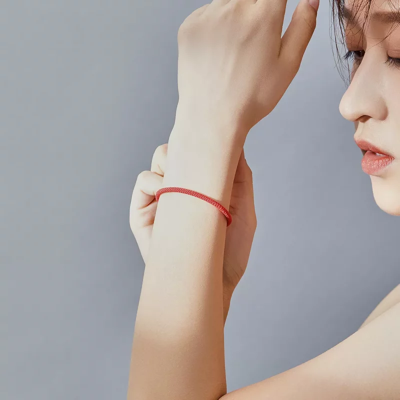 (imagen para) Pulsera de Tela con Cuerda Roja Estilo Pandora - SCB166 - Ver 2