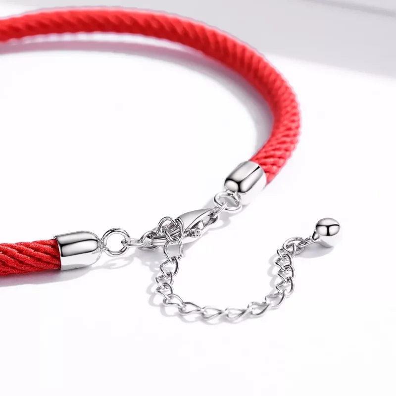 (imagen para) Pulsera de Tela con Cuerda Roja Estilo Pandora - SCB166 - Ver 4