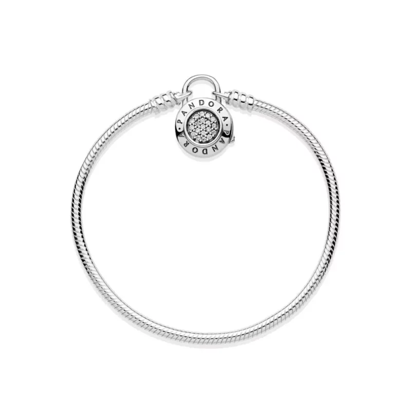 (imagen para) Pulsera Moments en plata de ley Candado firma PANDORA para charms - Ver 4