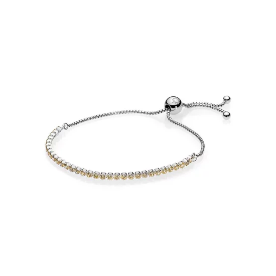 (imagen para) Pulsera en plata de ley Hilo Luminoso Dorado - PANDORA