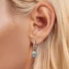 Pendientes de caracola azul estilo PANDORA - BSE1012