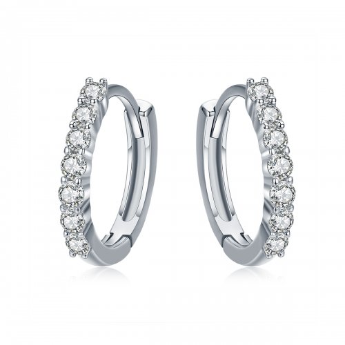 Pendientes de aro estilo Pandora en plata con declaración de gracia - SCE351-1H