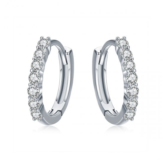 Pendientes de aro estilo Pandora en plata con declaración de gracia - SCE351-1H - Haga click en la imagen para cerrar