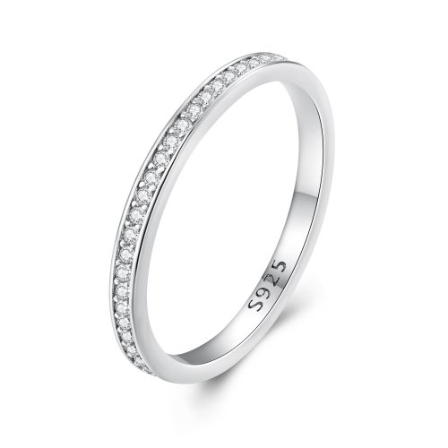 Anillo de Moissanita con estilo Pandora y pavé - MSR030