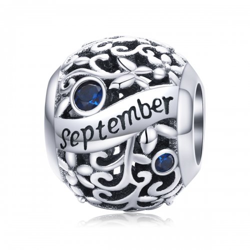 Charm de piedra de nacimiento de septiembre estilo Pandora en plata - SCC1385-9