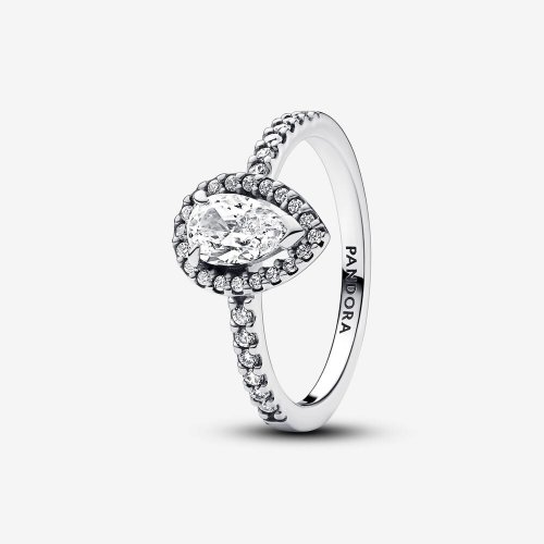 Anillo Pandora Halo Brillante Corte Pera - 192835C01