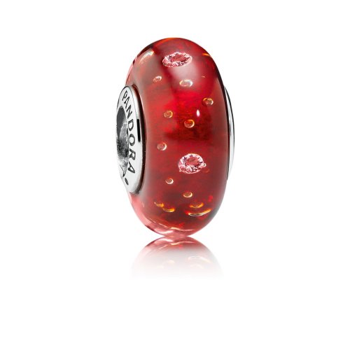 Charm Murano burbujeante cristal rojo 791631CZ Charms PANDORA