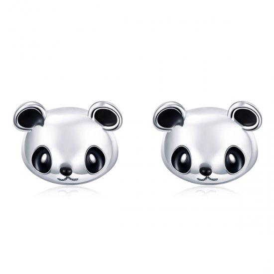 Pendientes de botón de plata estilo Pandora con lindo diseño de panda - SCE386 - Haga click en la imagen para cerrar