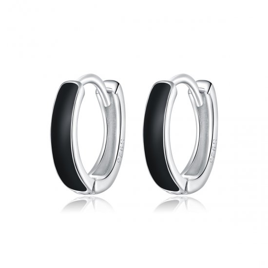 Aretes de Aro de Estilo Pandora de Plata Antialérgica - SCE1047 - Haga click en la imagen para cerrar