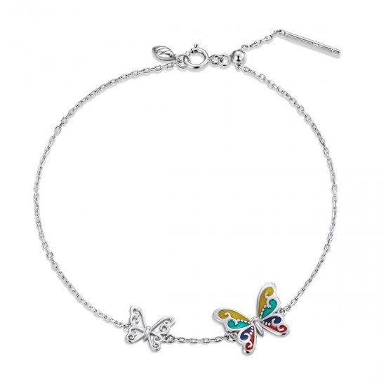 Pulsera estilo Pandora con mariposa brillante - SCB228 - Haga click en la imagen para cerrar