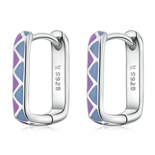 Aros de aro estilo Pandora con contrastes de color simples - SCE1371-VT