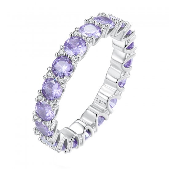 Anillo estilo Pandora morado - BSR340 - Haga click en la imagen para cerrar