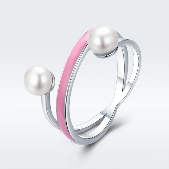Anillo de geometría elegante plateado de estilo Pandora - SCR234 - Haga click en la imagen para cerrar