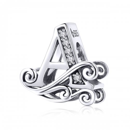 Pandora Estilo Brillante Pavé Flor Letra A Charm - BSC030-A