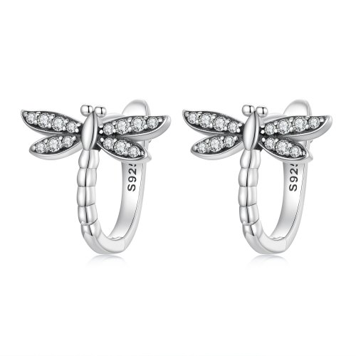 Pendientes estilo Pandora pequeños de aro rosa - BSE488-PK