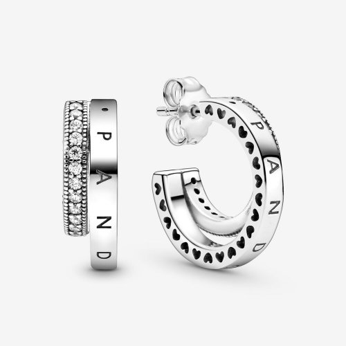 Pendientes de Aro Doble Pavé PANDORA - 299056C01