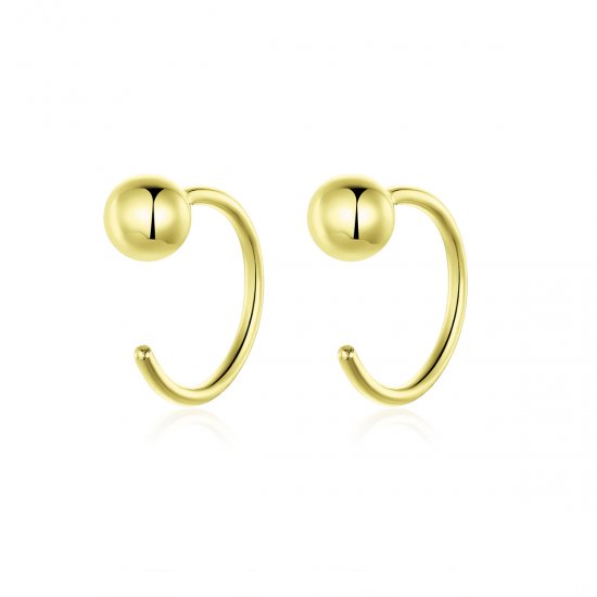 Pendientes de Aro con Bola Chapados en Oro de 18 quilates al estilo Pandora - SCE782-B - Haga click en la imagen para cerrar
