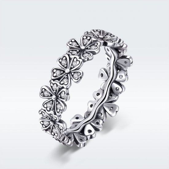 Anillo de plata estilo Pandora con flores margaritas - SCR397 - Haga click en la imagen para cerrar