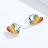 Aretes estilo Pandora con diseño de perro arcoíris - SCE825