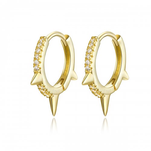 Pendientes en forma de aro con estilo Pandora de geometría irregular - BSE168
