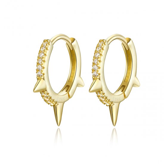 Pendientes en forma de aro con estilo Pandora de geometría irregular - BSE168 - Haga click en la imagen para cerrar