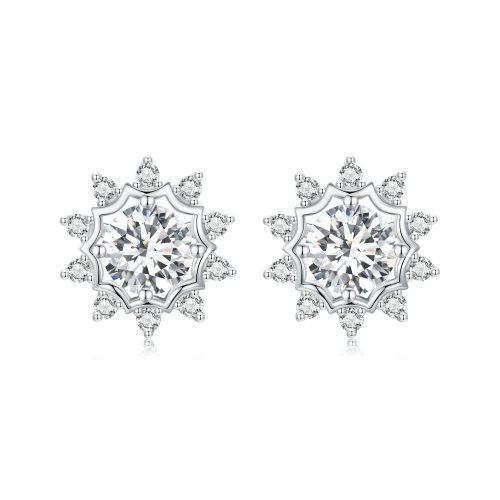 Pendientes de moissanita de 0,5 ct con diseño brillante de estilo PANDORA (dos certificados) - MSE048