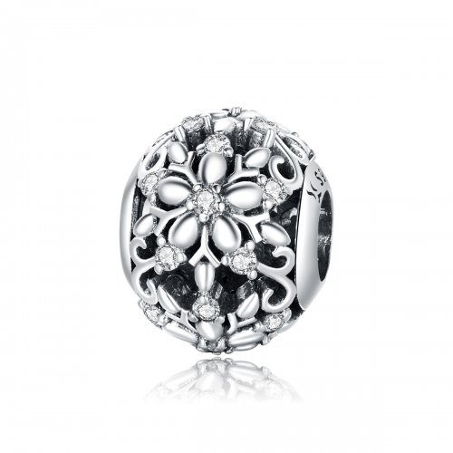 Charm estilo Pandora con motivos de copos de nieve calados - SCC1651