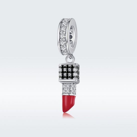 Pendiente de lápiz labial de plata estilo Pandora - SCC1392 - Haga click en la imagen para cerrar