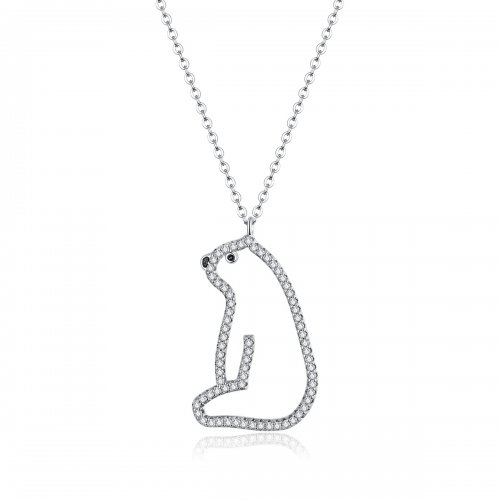 Collar de estilo Pandora con oso polar - BSN195