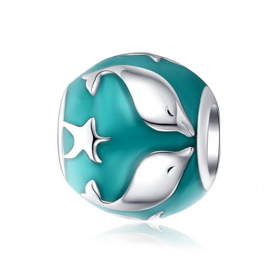 Charm de delfín plateado con estilo Pandora - SCC1295 - Haga click en la imagen para cerrar
