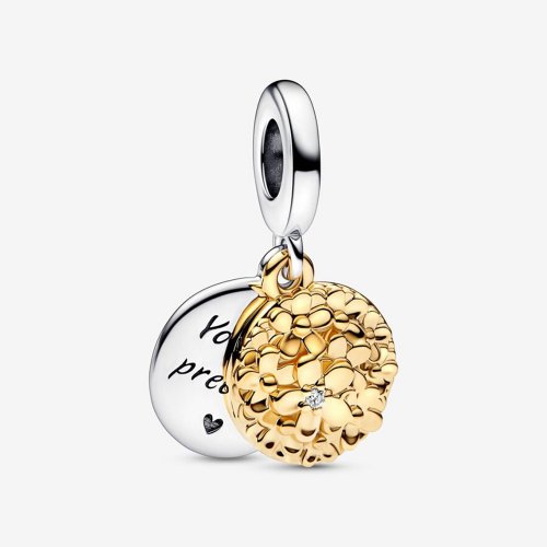Pandora Charm Doble Colgante Margarita Bicolor - 762341C01